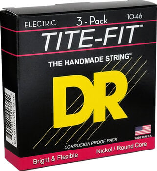 E-guitar strings DR Strings MT-10 Tite Fit 3-Pack E-guitar strings - 3
