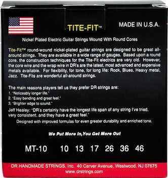 E-guitar strings DR Strings MT-10 Tite Fit 3-Pack E-guitar strings - 4