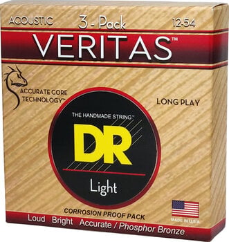 Струни для акустичної гітари DR Strings VTA-12 Veritas 3-Pack Струни для акустичної гітари - 2