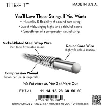 Struny pro elektrickou kytaru DR Strings Tite-Fit EH7-11 Struny pro elektrickou kytaru - 4