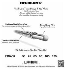 Set de 6 corzi pentru bas DR Strings Fat Beams FB6-30 Set de 6 corzi pentru bas - 3