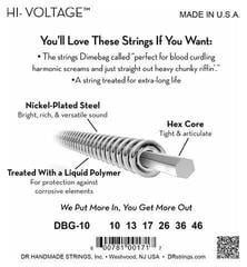 E-ģitāras stīgas DR Strings HI-VOLTAGE DIMEBAG DARRELL - Nickel Plated Electric Guitar Strings: Medium 10-46 - 3