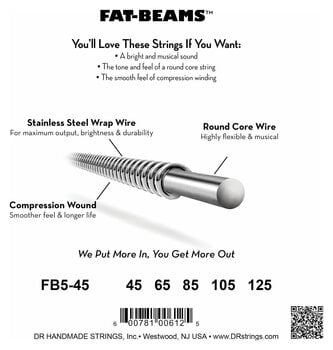 Struny pro 5-strunnou baskytaru DR Strings FB5-45 Struny pro 5-strunnou baskytaru - 4