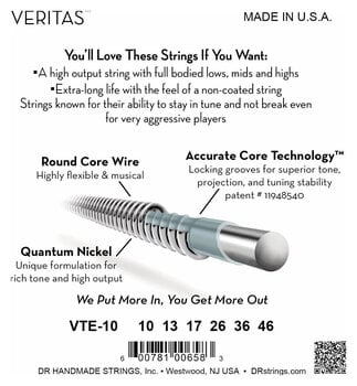 Struny pro elektrickou kytaru DR Strings VTE-10 Veritas Struny pro elektrickou kytaru - 4