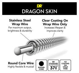 Bassokitaran kieli DR Strings Dragon Skin+ Coated Nickel Medium 45-105 Tapered Multi-Scale Bassokitaran kieli - 4