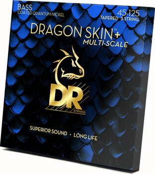 Struny pro 5-strunnou baskytaru DR Strings Dragon Skin+ Coated Nickel 5-String Medium 45-125 Tapered Multi-Scale Struny pro 5-strunnou baskytaru - 2