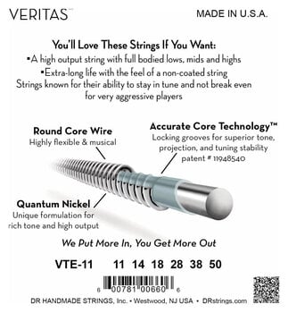 E-guitar strings DR Strings VTE-11 E-guitar strings - 4