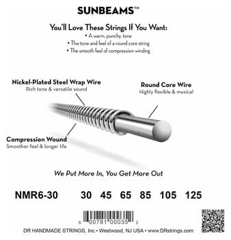 Struny pro 6-strunnou baskytaru DR Strings Sunbeam NMR6-30 Struny pro 6-strunnou baskytaru - 4