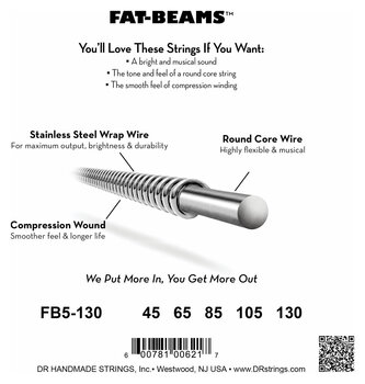Struny pro 5-strunnou baskytaru DR Strings FB5-130 Struny pro 5-strunnou baskytaru - 4
