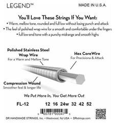 Sähkökitaran kielet DR Strings Legend Flatwound Medium 12-52 Sähkökitaran kielet - 3