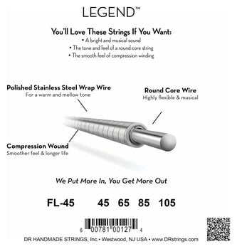 Snaren voor basgitaar DR Strings Legend FL-45 Snaren voor basgitaar - 4