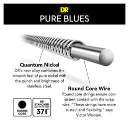 Basģitāras stīgas DR Strings PURE BLUES - Quantum Nickel Bass Strings: 5-String Light 40-120 - 4