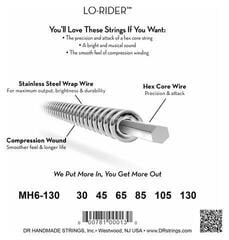 Basskitarri keeled DR Strings MH6-130 LO-RIDER - Stainless Steel Bass Strings: 6-String Medium to Heavy 30-130 - 3