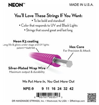 Struny pro elektrickou kytaru DR Strings NPE-9 Neon Struny pro elektrickou kytaru - 4