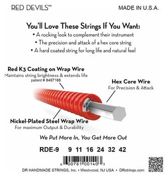 E-guitar strings DR Strings RDE-9 E-guitar strings - 4