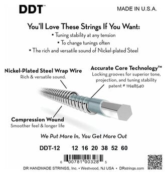 E-guitar strings DR Strings DDT-12 E-guitar strings - 4