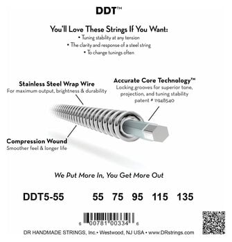 Bass guitar strings DR Strings DDT5-55 Bass guitar strings - 4