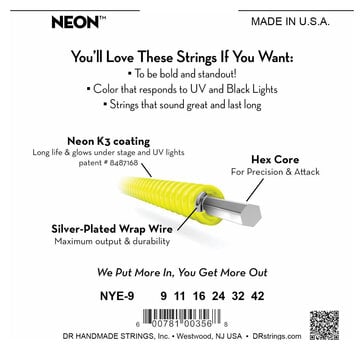 Struny pro elektrickou kytaru DR Strings NYE-9 Neon Struny pro elektrickou kytaru - 4