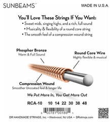 Saiten für Akustikgitarre DR Strings RCA-10 Sumbeams Saiten für Akustikgitarre - 3