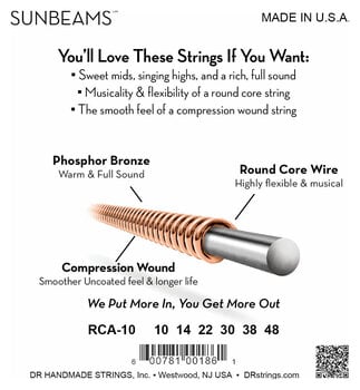 Struny pro akustickou kytaru DR Strings RCA-10 Sumbeams Struny pro akustickou kytaru - 4