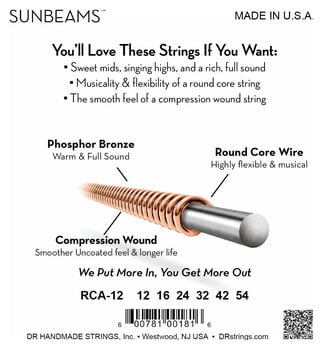 Struny pro akustickou kytaru DR Strings RCA-12 Sumbeams Struny pro akustickou kytaru - 4