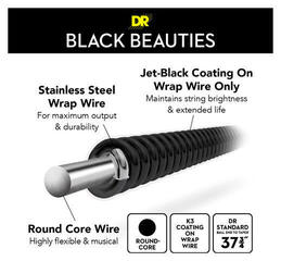 Cordas para baixo DR Strings BKBT-50 Cordas para baixo - 4
