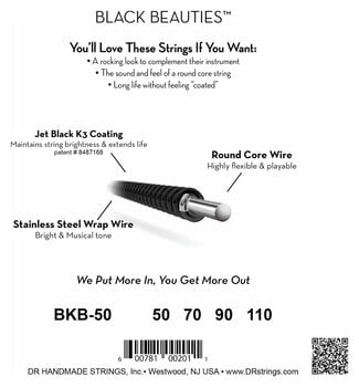 Cordas para baixo DR Strings BKB-50 Cordas para baixo - 4