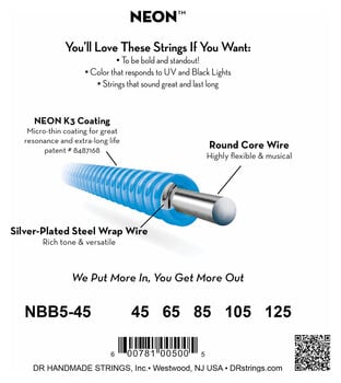 Struny pro 5-strunnou baskytaru DR Strings NBB5-45 Struny pro 5-strunnou baskytaru - 4