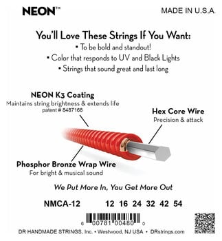 Struny pro akustickou kytaru DR Strings MCA-12 Neon Struny pro akustickou kytaru - 4