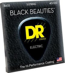 Basskitarri keeled DR Strings BLACK BEAUTIES - BLACK Colored Bass Strings: 5-String Light 40-120 - 2