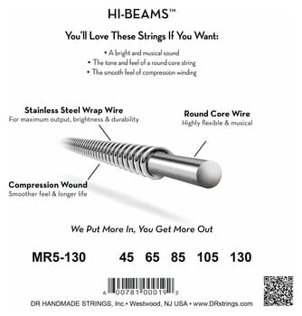 Struny pro 5-strunnou baskytaru DR Strings MR5-45-130 Struny pro 5-strunnou baskytaru - 4