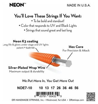 Struny pro elektrickou kytaru DR Strings Neon Hi-Def NOE7-10 Struny pro elektrickou kytaru - 4