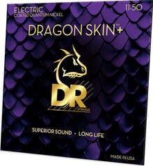 Cordas para guitarra elétrica Mi DR Strings Dragon Skin+ Coated Heavy 11-50 Cordas para guitarra elétrica Mi - 1