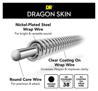 Struny pro elektrickou kytaru DR Strings Dragon Skin+ Coated Heavy 11-50 Struny pro elektrickou kytaru - 5