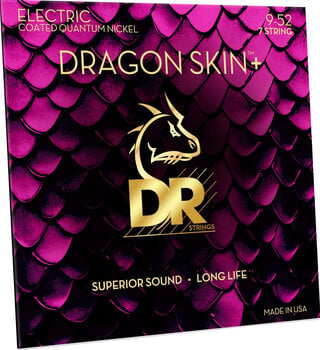 Struny pro elektrickou kytaru DR Strings Dragon Skin+ Coated 7 string Light 9-52 Struny pro elektrickou kytaru - 3