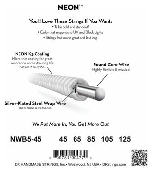 Struny pro 5-strunnou baskytaru DR Strings NWB5-45 Struny pro 5-strunnou baskytaru - 4