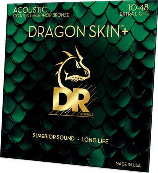 Struny pro akustickou kytaru DR Strings Dragon Skin+ Coated Phosphor Bronze Extra Light Struny pro akustickou kytaru - 2
