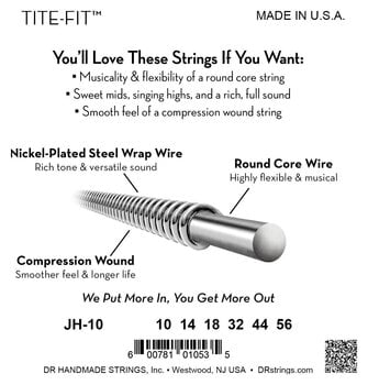 Cordas para guitarra elétrica Mi DR Strings JH-10 Cordas para guitarra elétrica Mi - 4