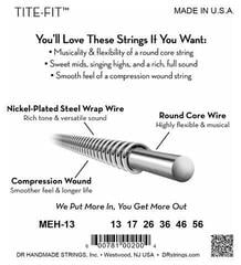 Cordas para guitarra elétrica Mi DR Strings MEH-13 Cordas para guitarra elétrica Mi - 1