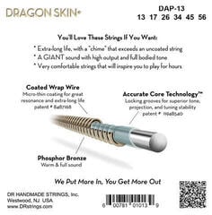 Žice za akustičnu gitaru DR Strings Dragon Skin+ Coated Phospore Bronze Medium Žice za akustičnu gitaru - 3