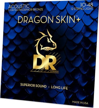 Struny pro akustickou kytaru DR Strings Dragon Skin+ Coated Phosphor Bronze 12-String Light Struny pro akustickou kytaru - 2