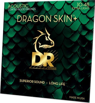 Struny pro akustickou kytaru DR Strings Dragon Skin+ Coated 80/20 Extra Light Struny pro akustickou kytaru - 2