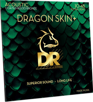 Struny pro akustickou kytaru DR Strings Dragon Skin+ Coated 80/20 Extra Light Struny pro akustickou kytaru - 3