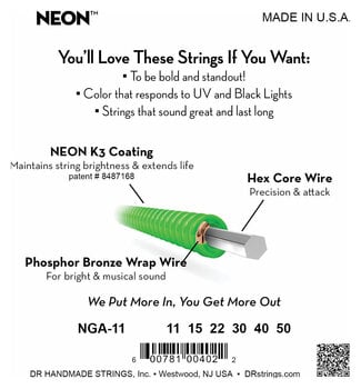 Struny pro akustickou kytaru DR Strings NGA-11 HiDef Neon Struny pro akustickou kytaru - 4