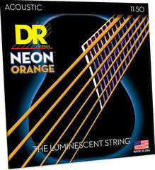 Gitaros stygos DR Strings HI-DEF NEON - ORANGE Colored Acoustic Guitar Strings: Custom Light 11-50 - 2
