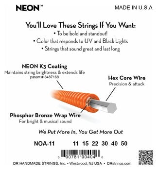 Struny pro akustickou kytaru DR Strings NOA-11 HiDef Neon Struny pro akustickou kytaru - 4
