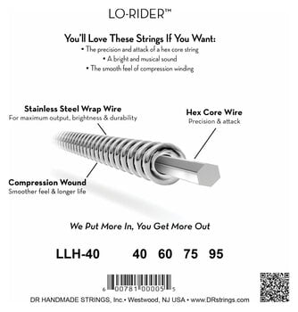 Cordas para baixo DR Strings LLH-40 Cordas para baixo - 4