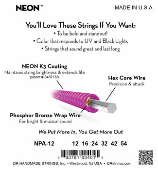 Strune za akustično kitaro DR Strings NPA-12 HiDef Neon Strune za akustično kitaro - 4
