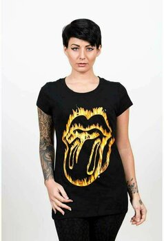 T-Shirt The Rolling Stones T-Shirt Flaming Tongue Black L - 2