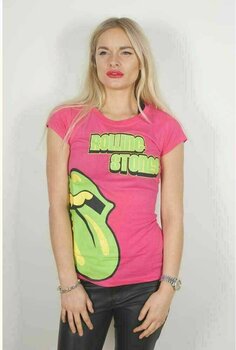 T-Shirt The Rolling Stones T-Shirt Green Tongue Hot Pink S - 2